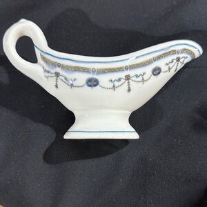 Vintage Lamberton Ivory Scammel Small White and Blue Gravy Boat